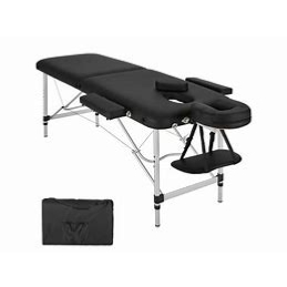 Table de massage Pliante 2 Zones Aluminium Portable + Housse noir