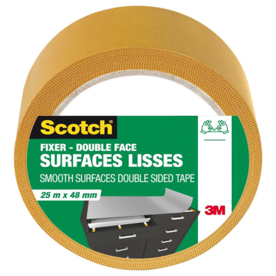 Scotch 3m Double Face Surface Lisses 25m X 48mm