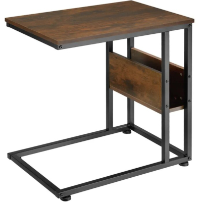 Table d’appoint WIGAN 55x36,5x60cm bois foncé industriel