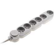 Bloc 6 prises  cbler avec bouton poussoir