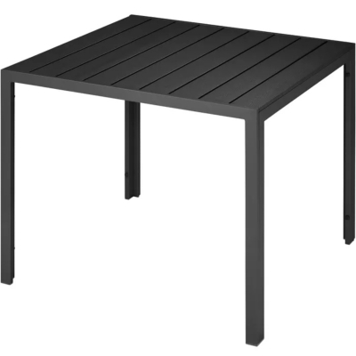 Table de jardin carrée MAREN pieds réglables 90 x 90 cm x 74,5 cm noir
