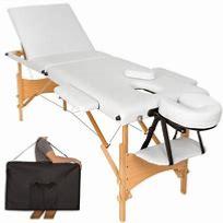 Table de massage Sawsan 3 zones avec rembourrage de 5cm et châssis en bois blanc