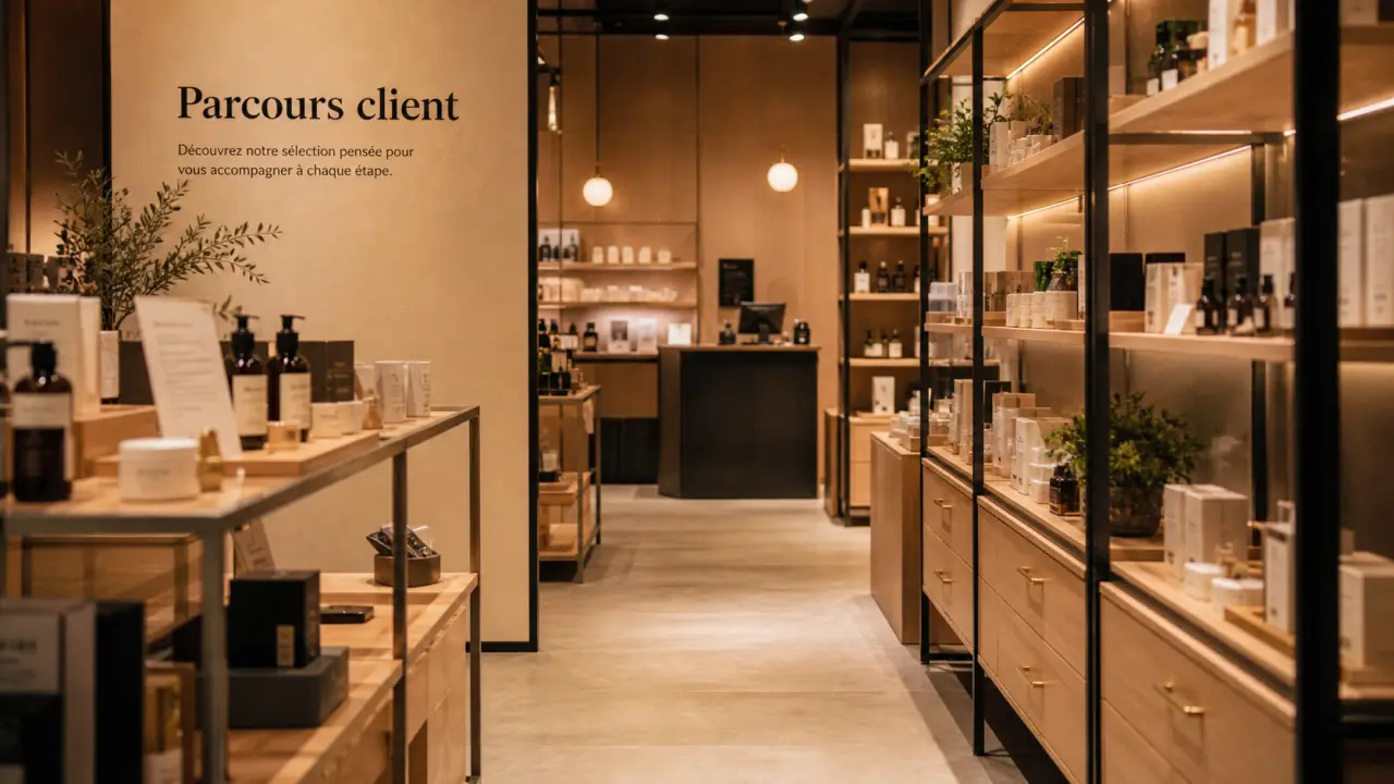 Amenagement magasin : parcours client avec mobilier en boutique