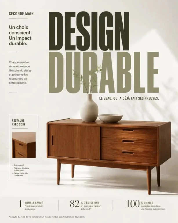 Meuble design reconditionné dans le cadre du programme Seconde Chance de Maisons du Monde