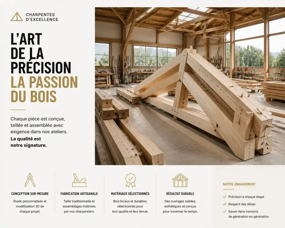 Fabrication en atelier pour projet de surélévation Espace Charpente