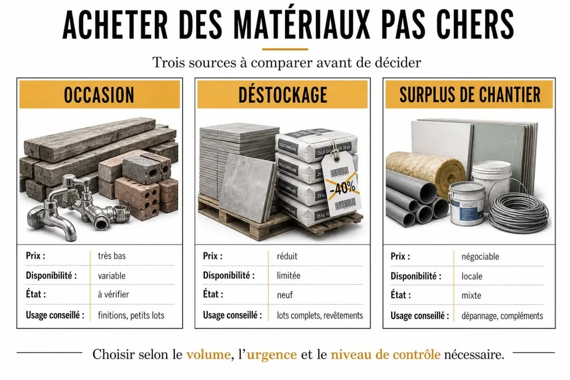 Comparaison des matériaux construction pas cher pour lecoindubtp materiaux construction pas cher entre occasion, déstockage et surplus