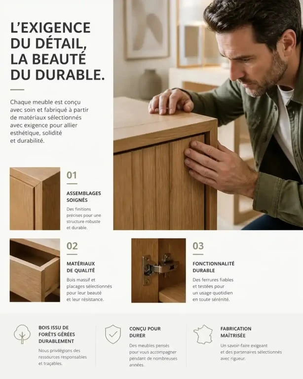 Client inspectant un meuble lors des soldes et liquidation Alinéa en magasin.