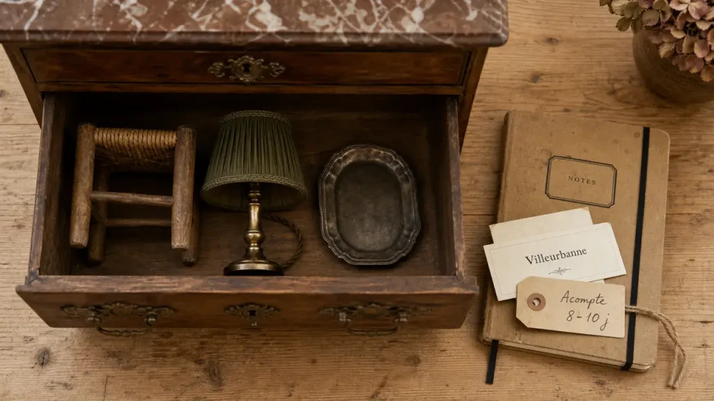 Little meubles atelier de meubles et objets vintage : commode vintage et objets chinés à Villeurbanne, réservation avec acompte
