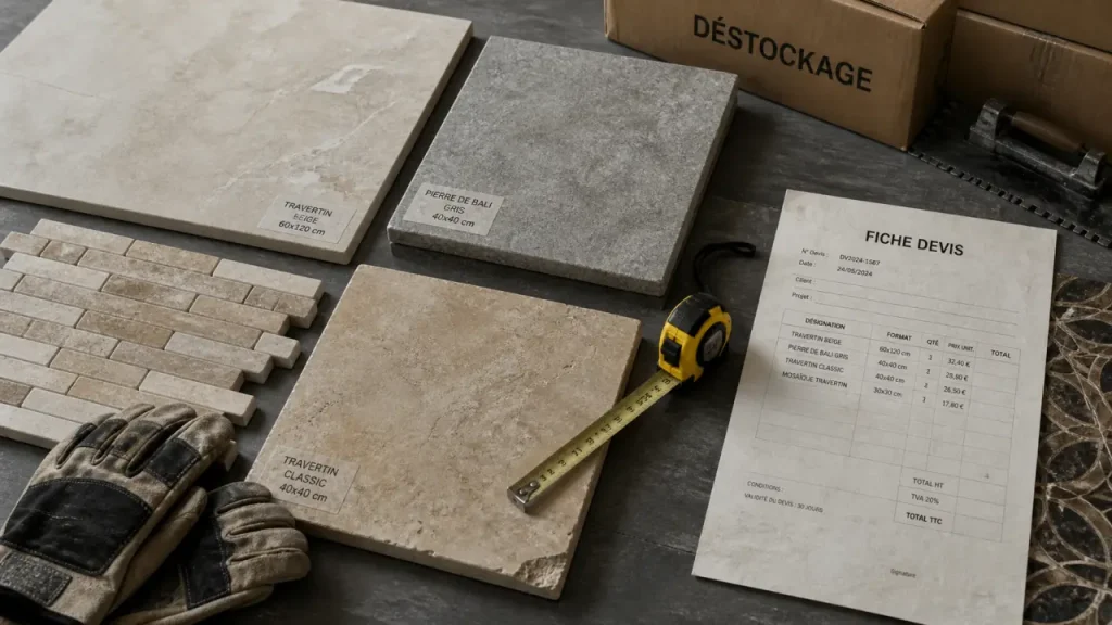 Stock carrelage déstockage showroom : carreaux en stock à vérifier