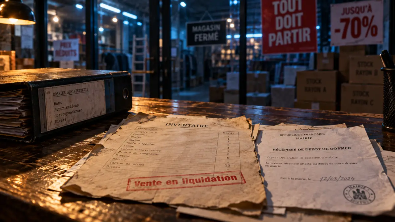 Liquidation de stock pour cessation d'activité : récépissé de vente avant liquidation