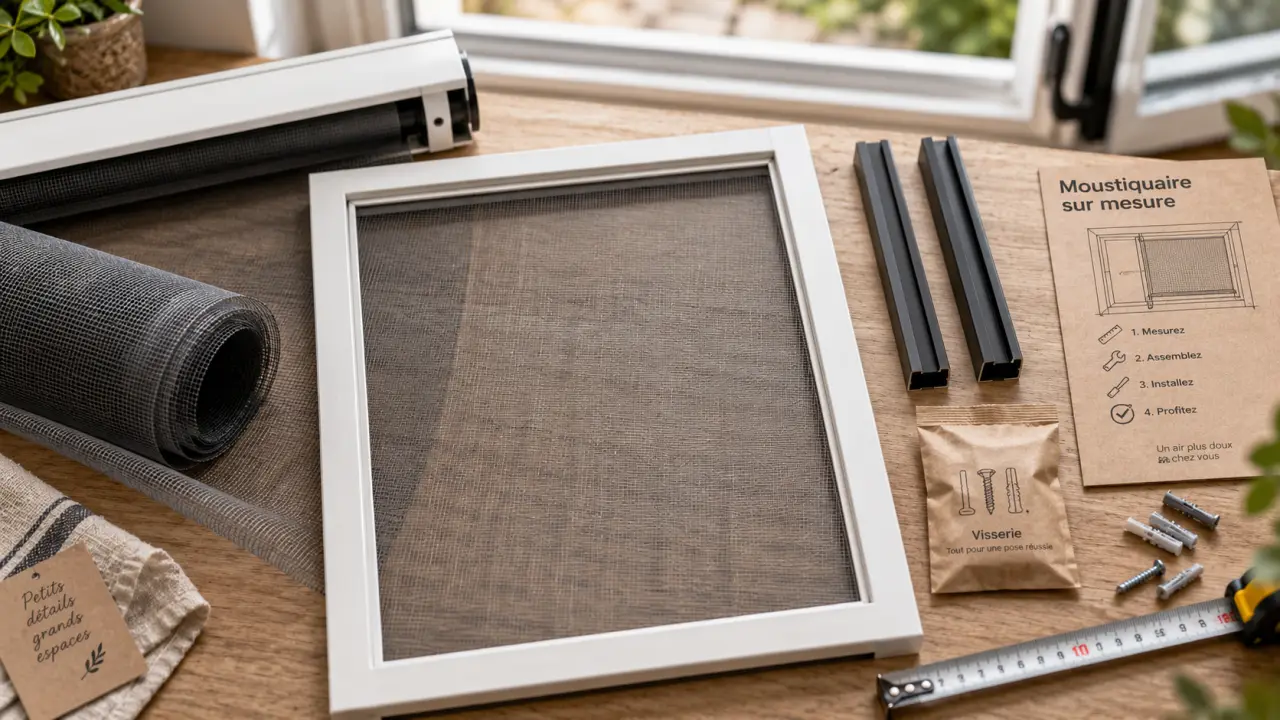 Store discount moustiquaire enroulable sur mesure : cadre aluminium blanc et coffre